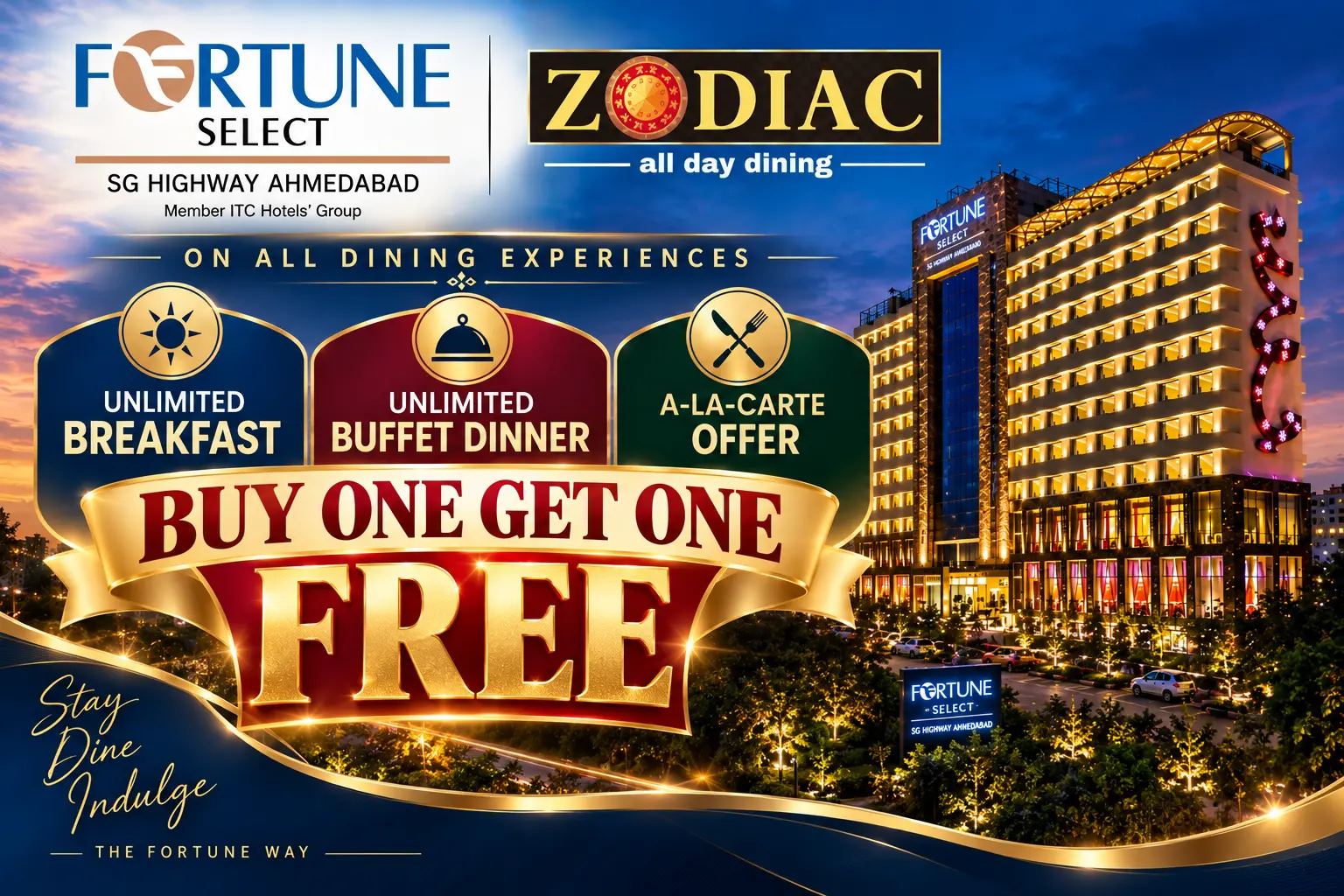 UNLIMITED BREAKFAST : Buy One & Get One Free.