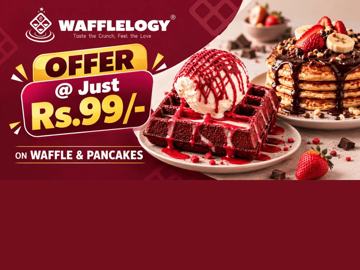 WAFFEL / PANCAKES : @ Just Rs.99/- (10 Coupons) (Not Valid Biscoff, Kiki, Blue sea, Kunafa & Almond Brownie)