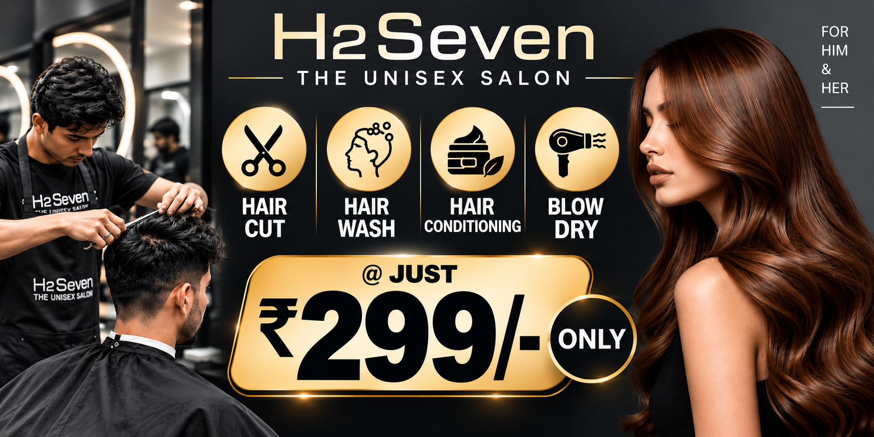 Men / Women : Haircut + Hair Wash + Hair Conditioning + Blow Dry At Just Rs.299/- Worth Rs.600/-
