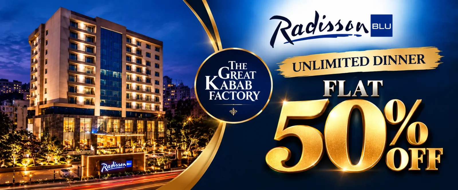 UNLIMITED BUFFET DINNER : Flat 50% off on your Buffet Dinner (10 Coupons) Advance Booking Compulsary - Maximum 10 Pack available for One Day - First Booking First Serve