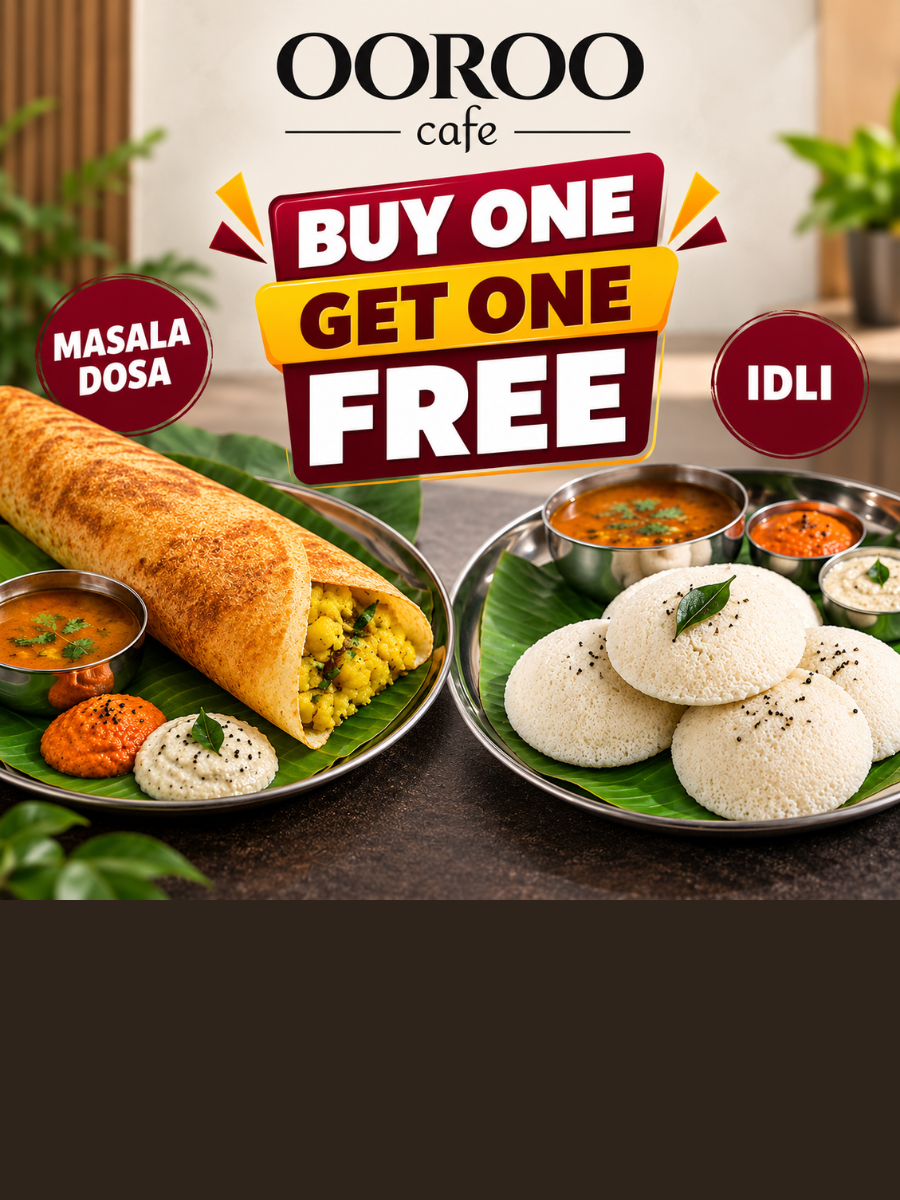 PLAN DOSA / MASALA DOSA / IDLI : Buy One & get One Free
