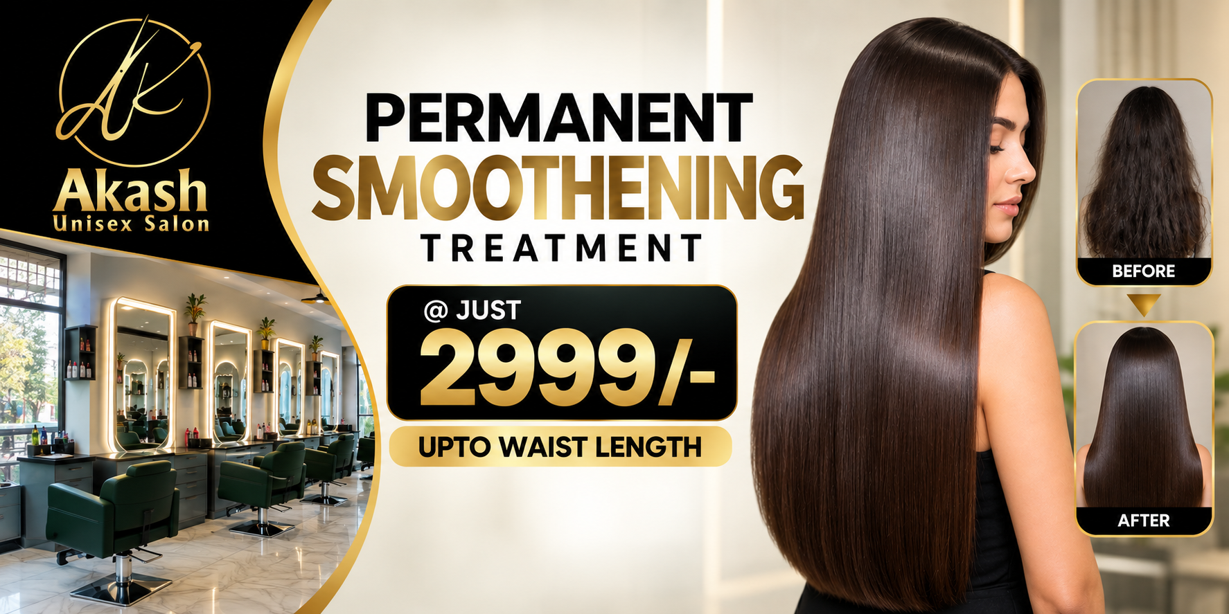 PERMANENT SMOOTHENING TREATMENT: Just Rs.2999/- (Upto Waist Length)
